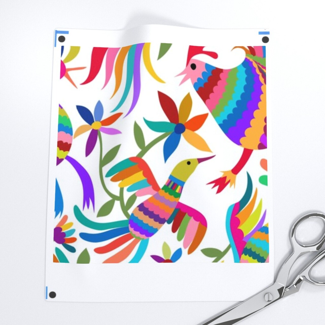 Otomi Pinata Mexican Folk Art Chicken Birds Fiesta Animals By Air Custom Printed Fabric by Spoonflower Various Fabrics by the Yard or Fat Quarter